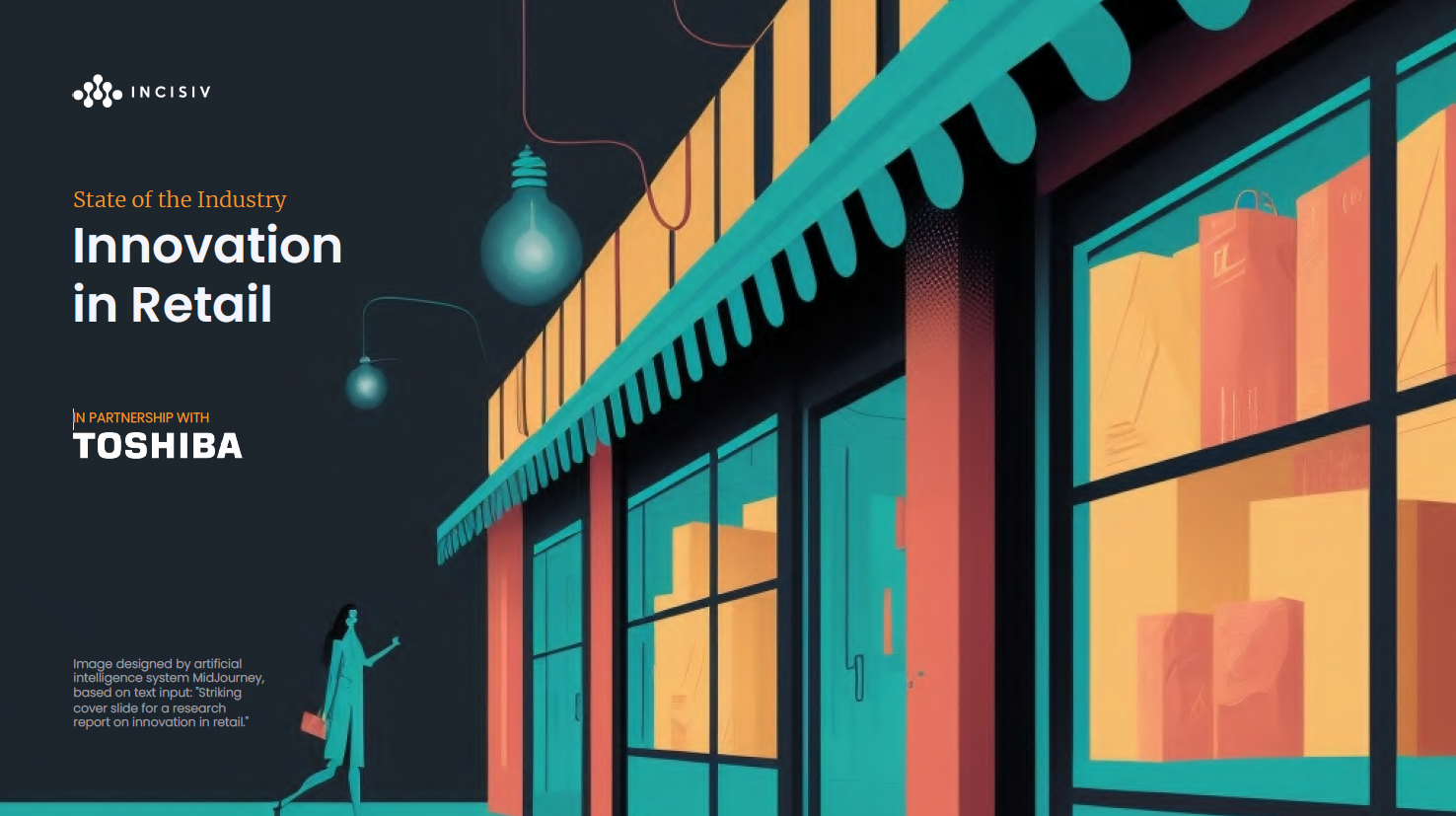 State of the Industry: Innovation in Retail showing a building front in a bold color style State of the Industry: Innovation in Retail showing a building front in a bold color style
