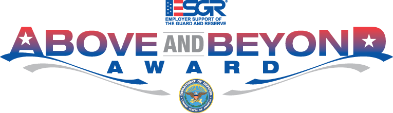 Above and beyond Employer Support of The Guard and Reserve (ESGR) logo