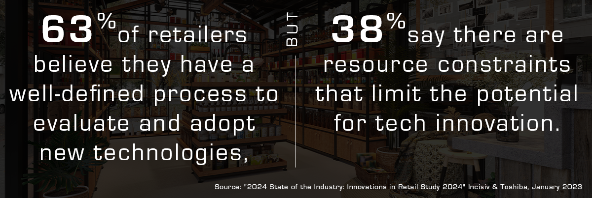 63% of retailers have well defined process to evaluate new tech